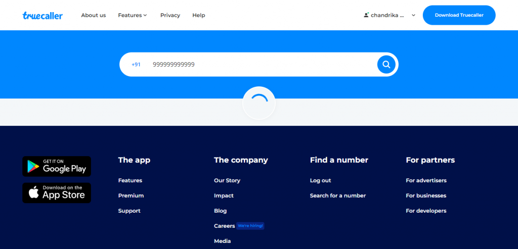 Truecaller number search online.